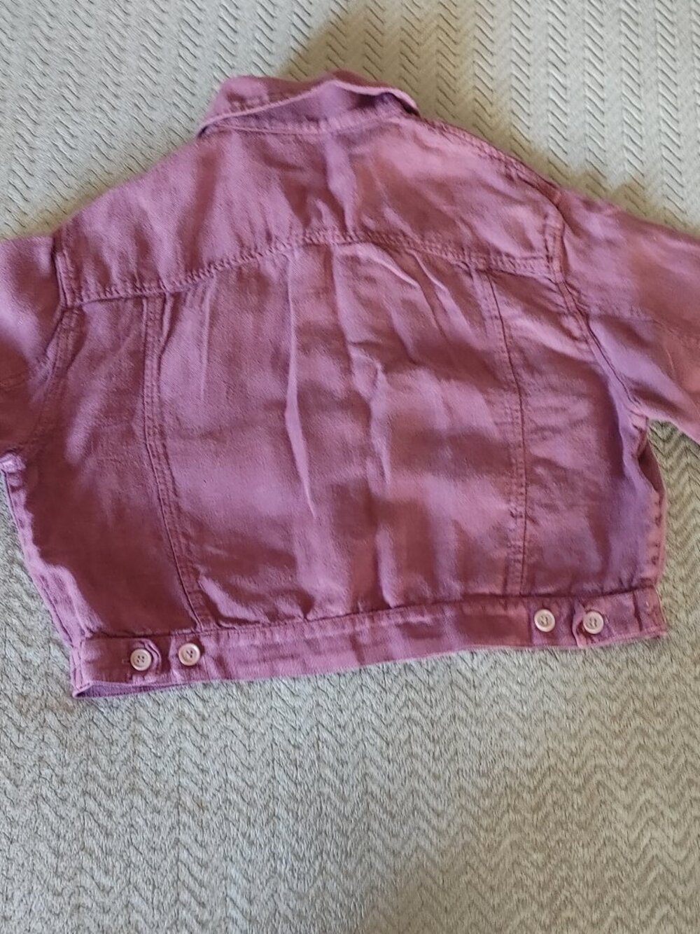 ✨ Vintage Raspberry Pink Linen Cropped Jacket ✨ - Picture 12 of 16